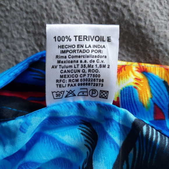 NWT Rima Mexican Riviera Shirt Men's XL Blue Tropical Hawaiian Camp Terivoile - Picture 8 of 11